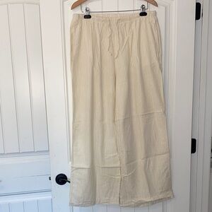 Old Navy Beige and White Striped Pants women's size large